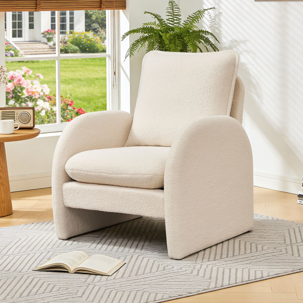 Modern Sherpa Upholstered Accent Chair
