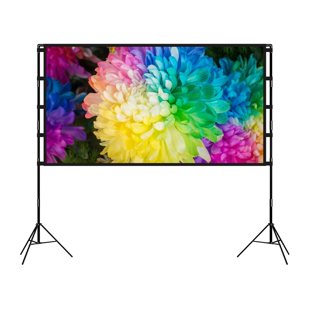 100inch Projector Screen with Stand 16:9 4K HD Rear Front Wrinkle-Free