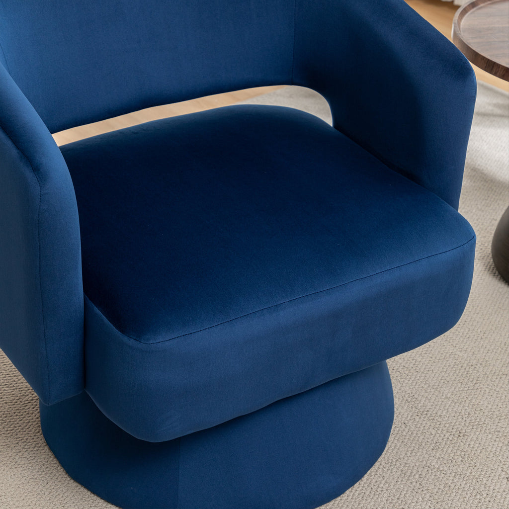 Swivel Barrel Chair, Velvet Accent Armchair 360 Degree Swivel