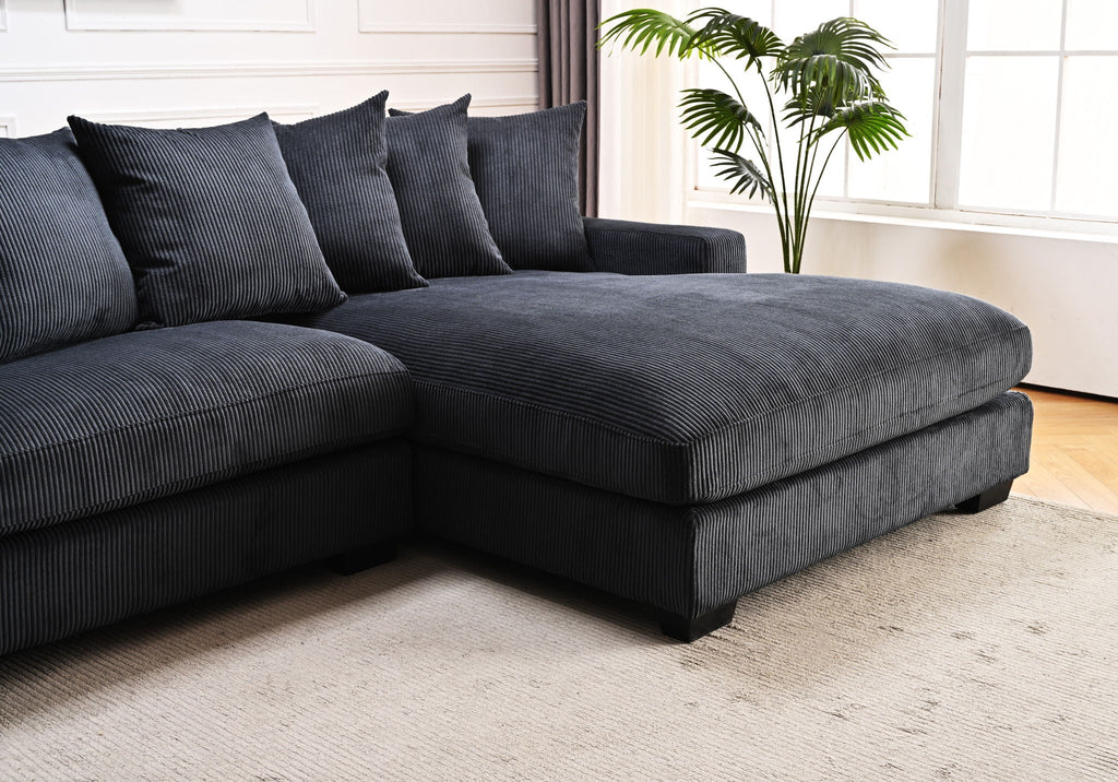 Oversized 2 Piece Sectional Couches, L Shaped Sofa With Chaise