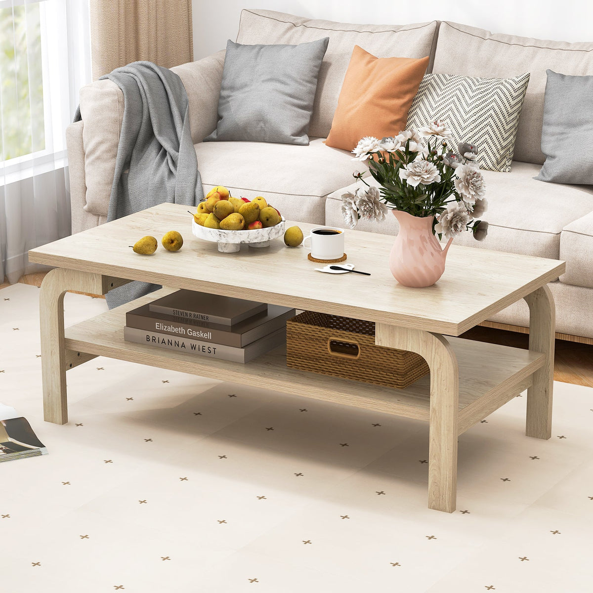 47 Inches Accent Rectangular Coffee Table
