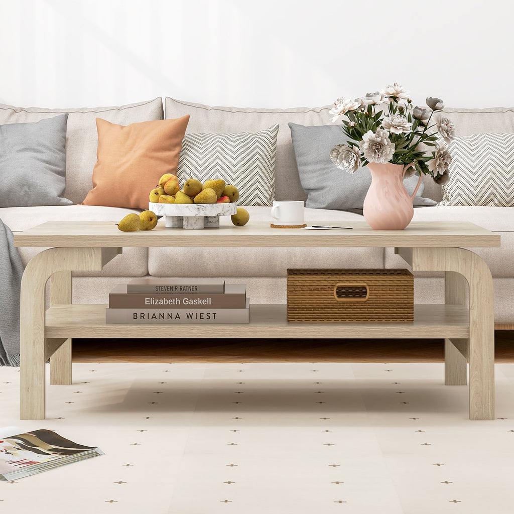 47 Inches Accent Rectangular Coffee Table