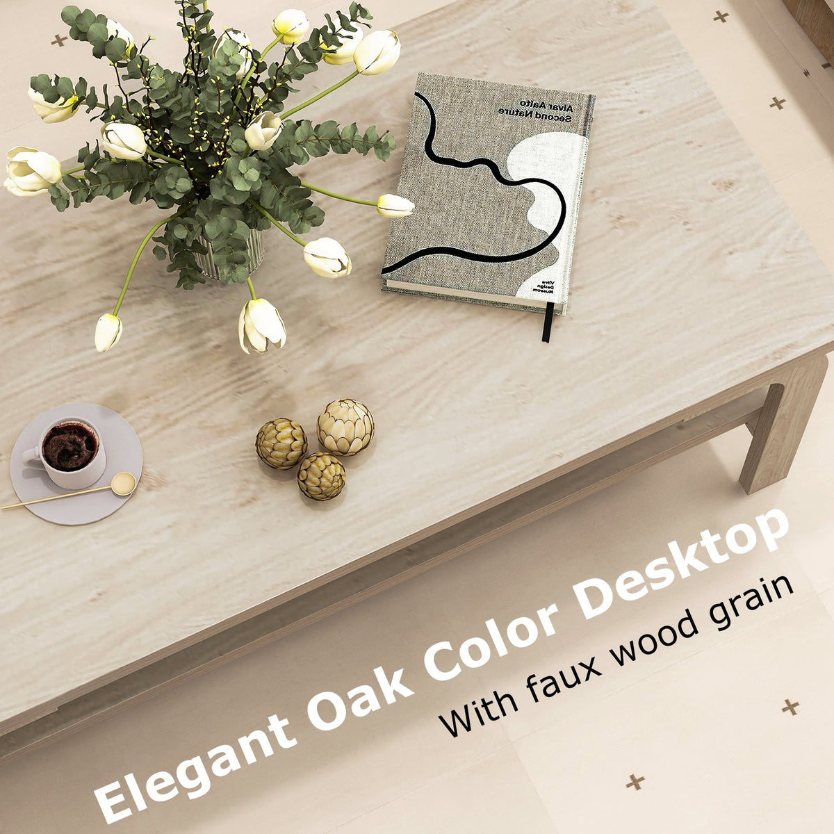 47 Inches Accent Rectangular Coffee Table
