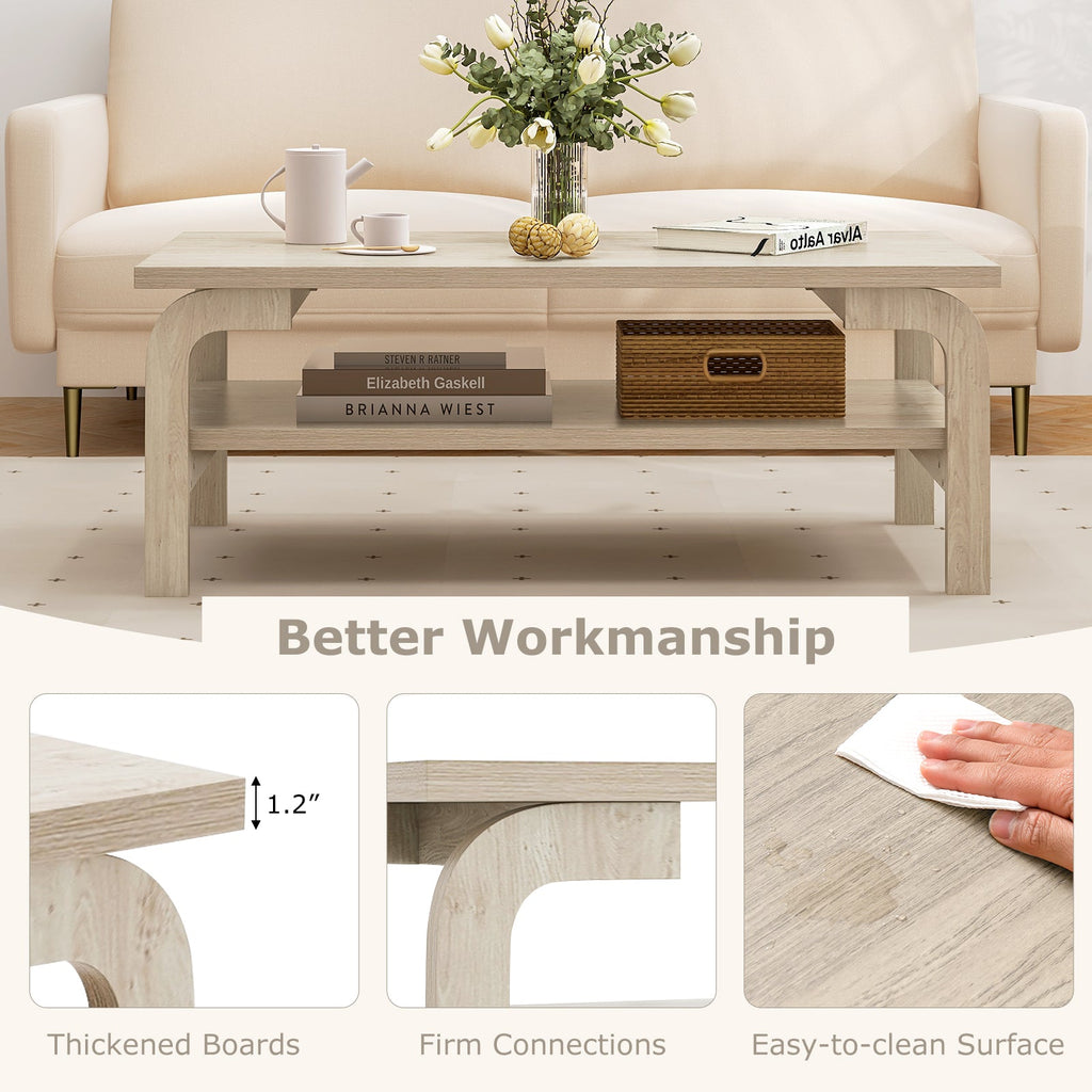 47 Inches Accent Rectangular Coffee Table