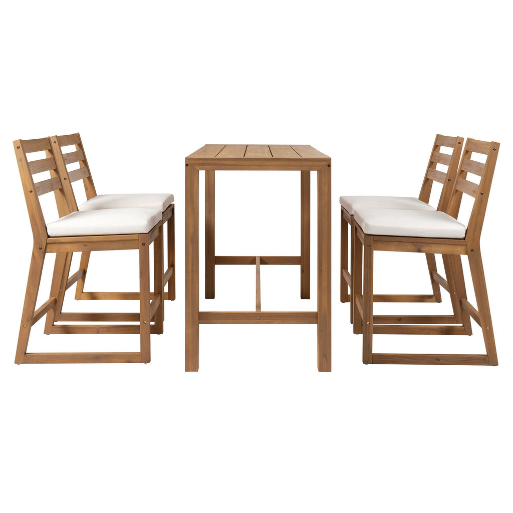 Patio Bar Set with Ergonomic Chairs - Light Brown or Dark Brown
