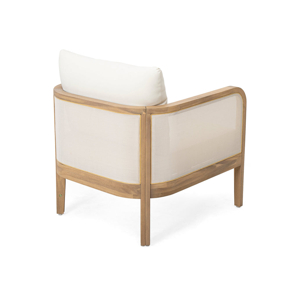 Set of 2 Outdoor Acacia Wood Patio Club Chairs