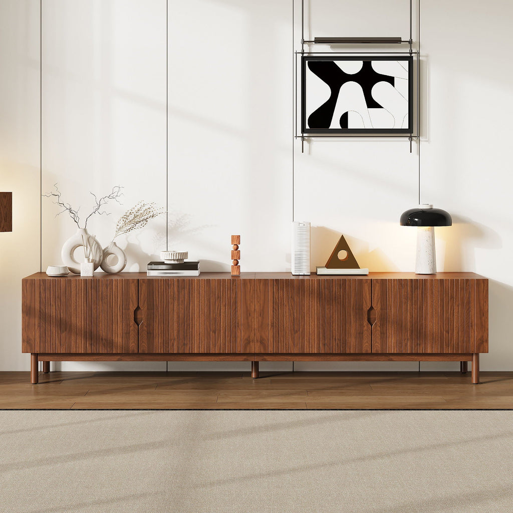 TV Stand With Legs, Media Console, 4 Cabinets