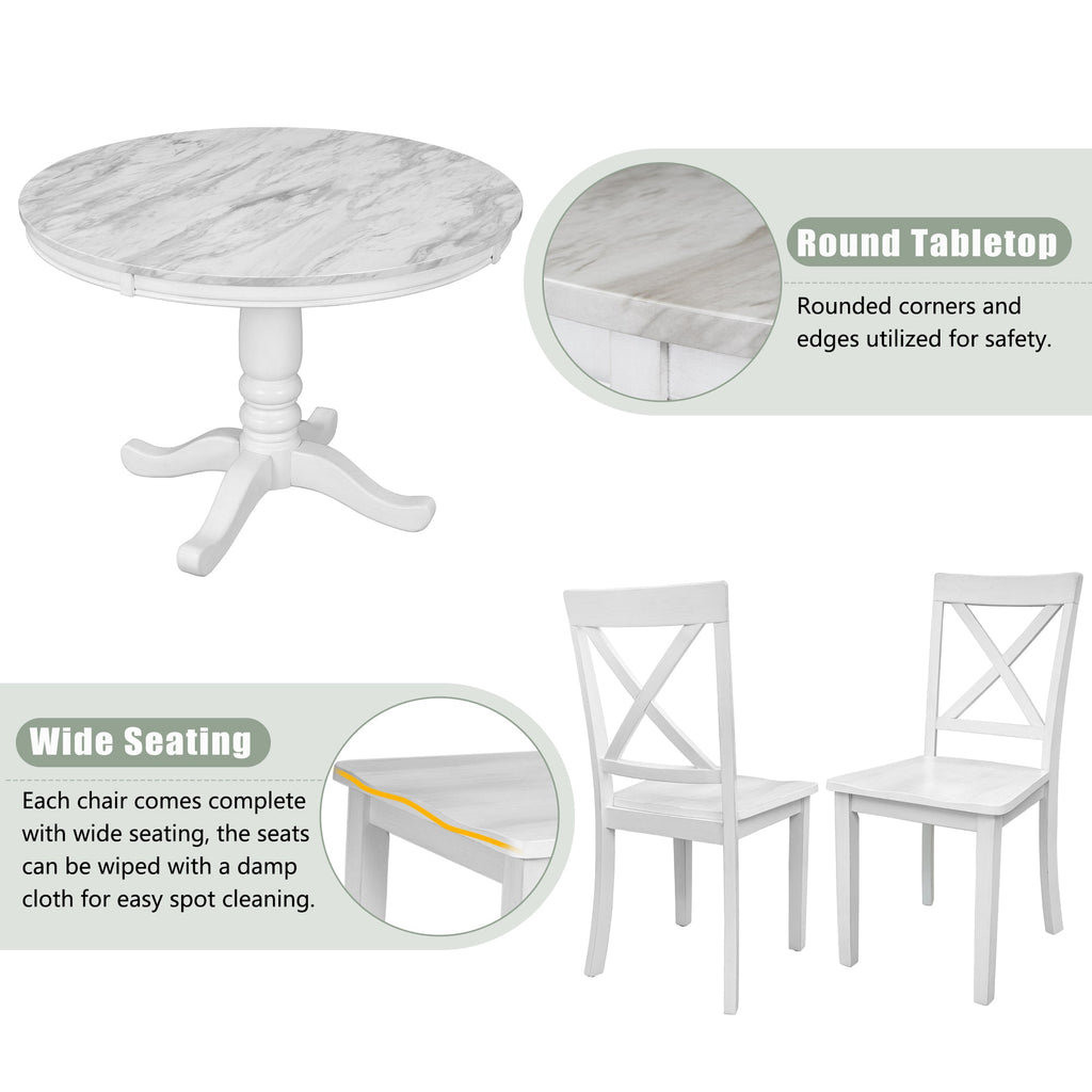 5 Pieces Dining Table and Chairs Set for 4