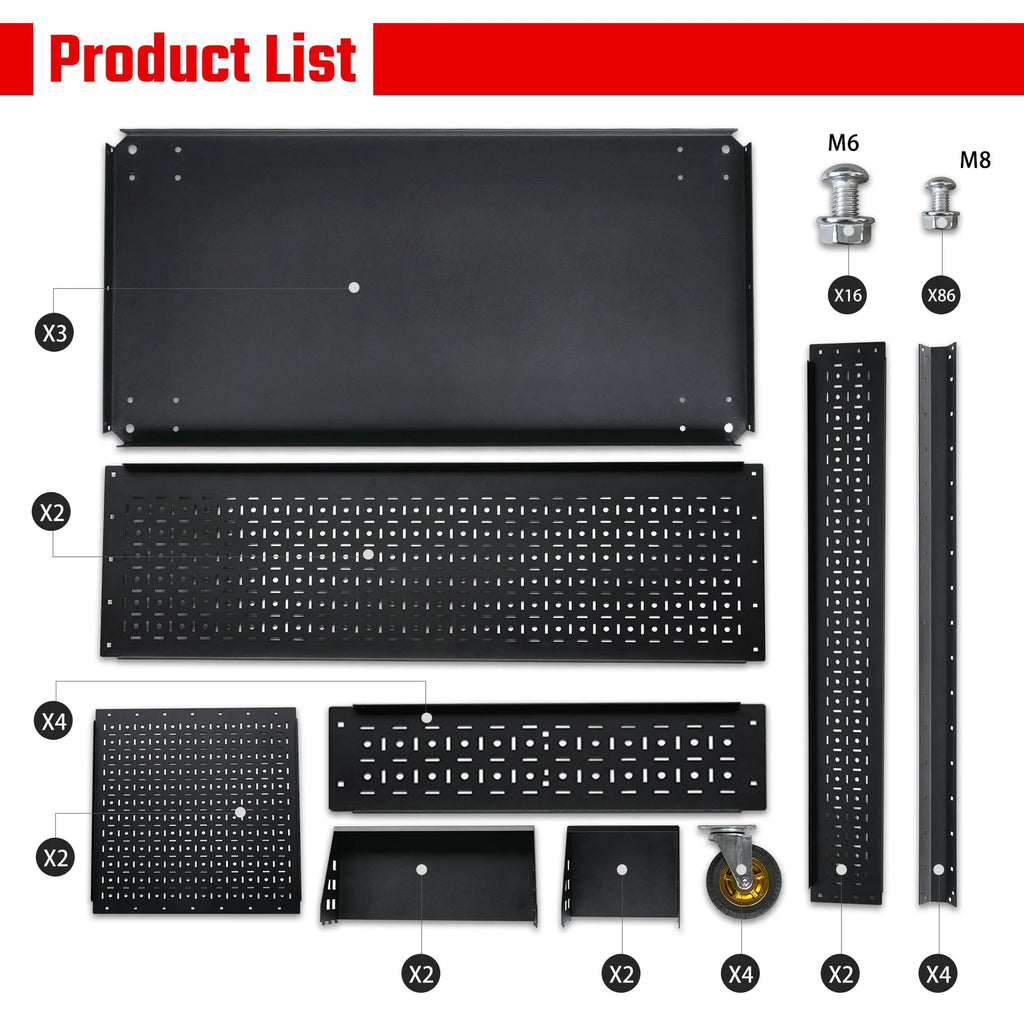 3-Tier Adjustable Rolling Tool Cart | Garage & Workshop Organizer
