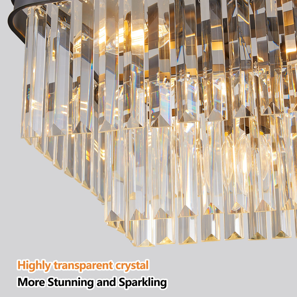 Chandeliers, Rectangular Crystal Chandelier Adjustable
