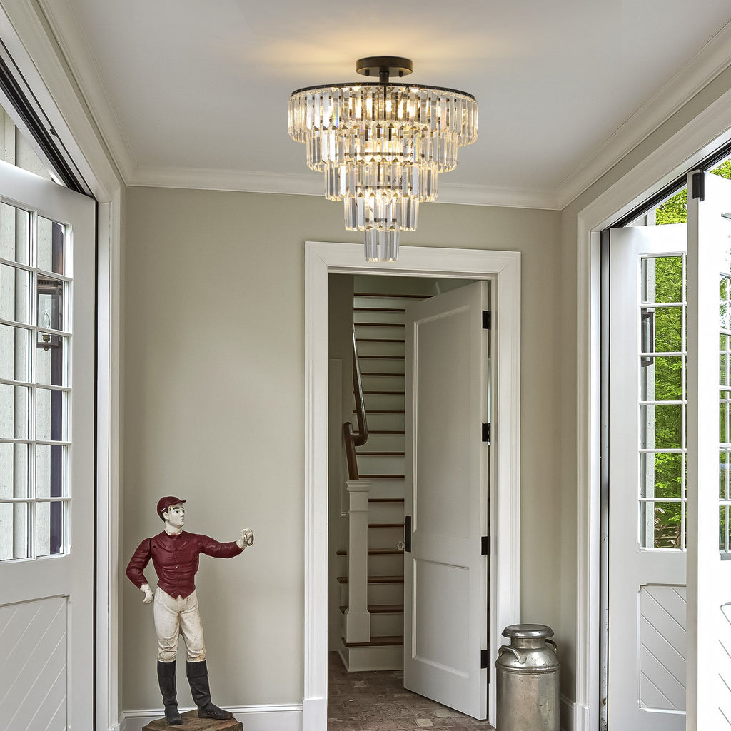 Black large crystal chandelier, modern style chandelier