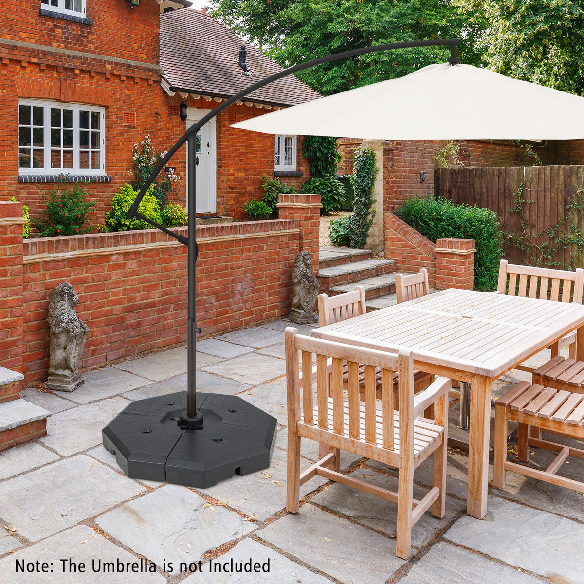 4 Pieces Patio Cantilever Offset Umbrella Weights Base Plate Set
