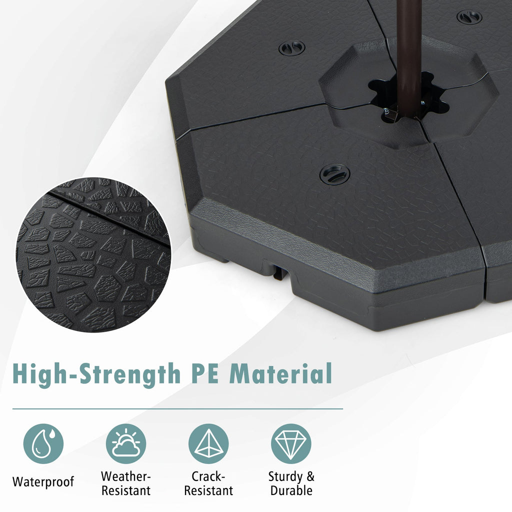 4 Pieces Patio Cantilever Offset Umbrella Weights Base Plate Set