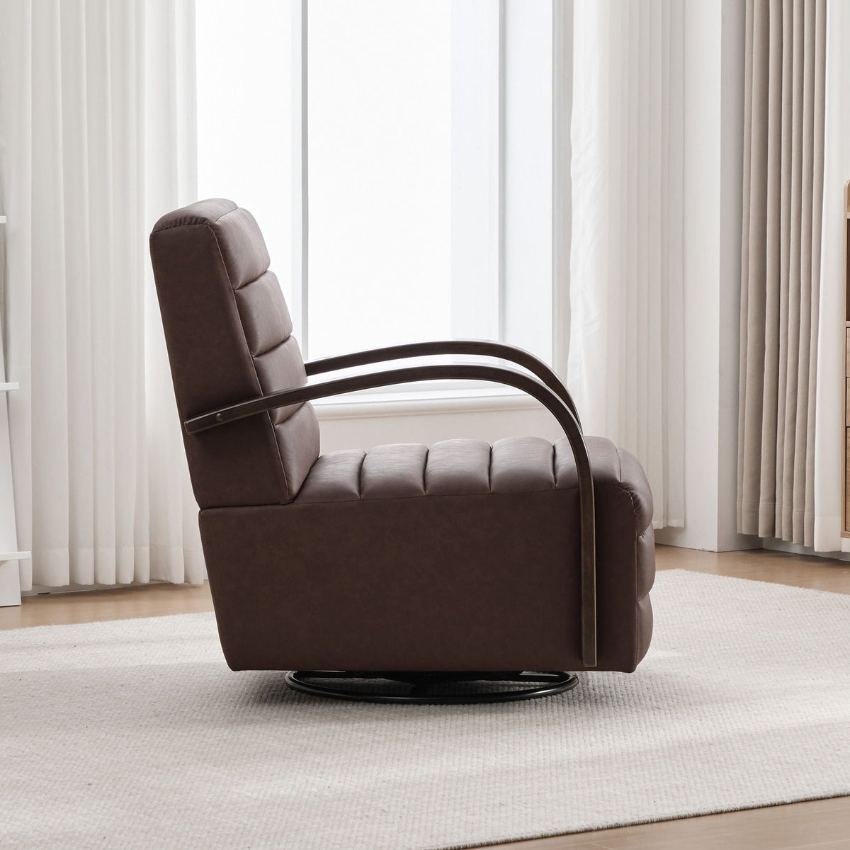 360° Swivel Accent Chair With Armrests