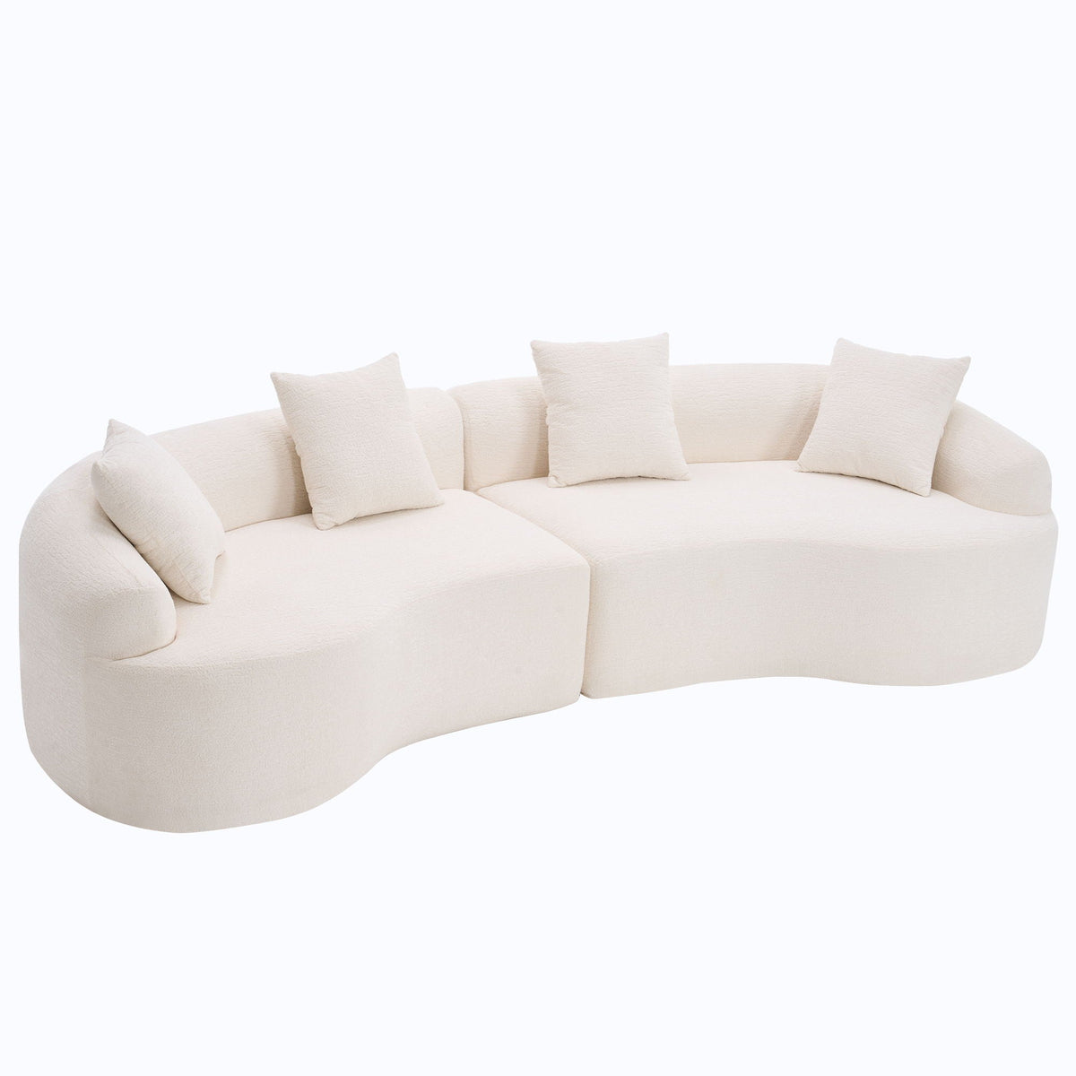 4 Seater Sofa With Fabric, Full Sponge, 4 Pillow, Sleeper Sectional