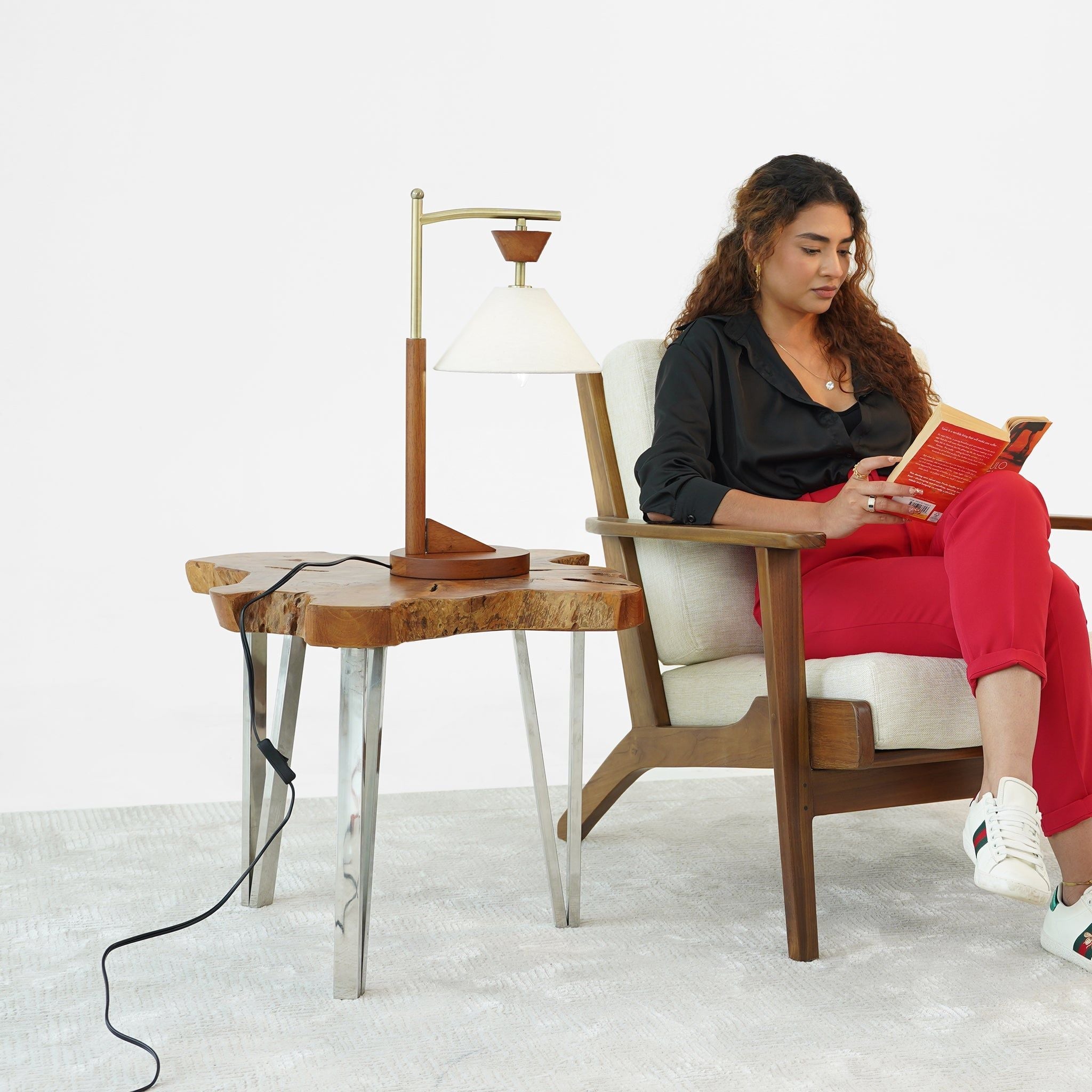 Nightstand Desk Lamp With Cone Shade