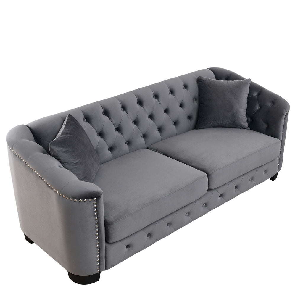Modern Chesterfield Sofa With Tufted Backrest