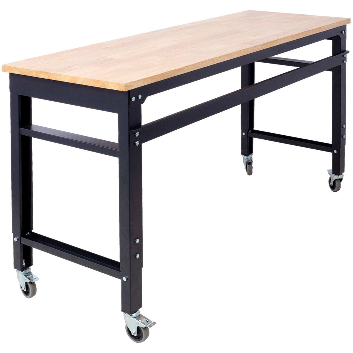Wide Rolling Workbench For Garage, Adjustable Height
