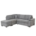 2 In 1 Pull Out Sofa Bed, L Shape Couch With Storage Ottoman