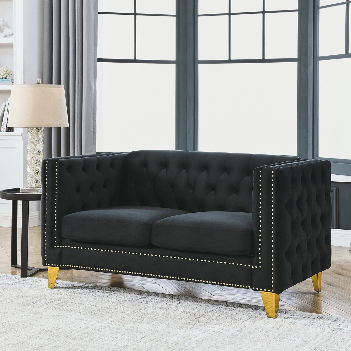 Upholstered Couch Sofa With Button Tufting