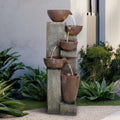 Resin Diagonal Cascading Floor Fountain Outdoor 40 in