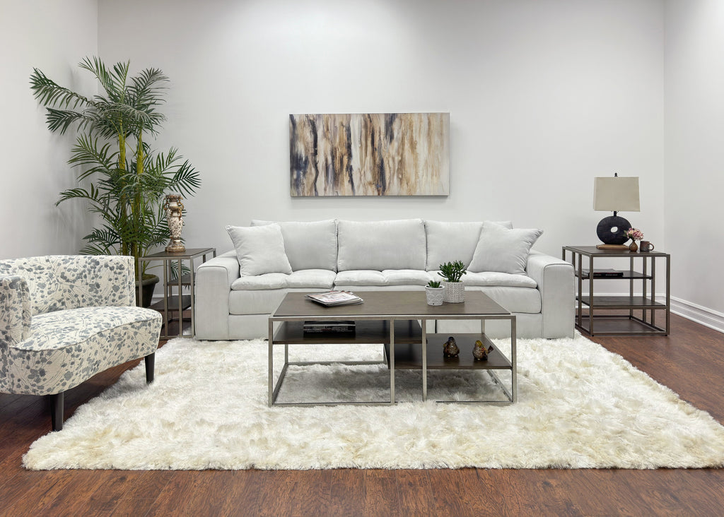 3-Piece Metal Frame Wood Coffee Table and 2 End Tables Set