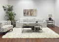 3-Piece Metal Frame Wood Coffee Table and 2 End Tables Set