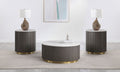 3-piece Round White Marble Coffee Table Set