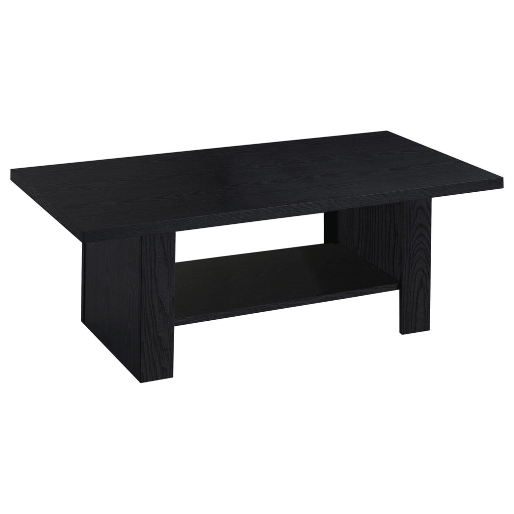 3-piece Engineered Wood Coffee Table Set Black