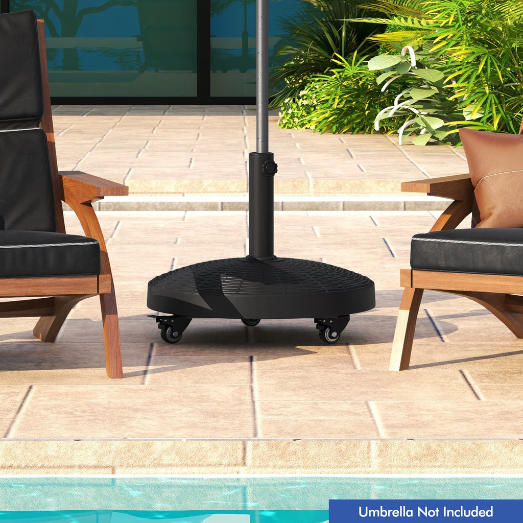 50# Patio Resin Umbrella Base Stand Heavy Duty with Wheels