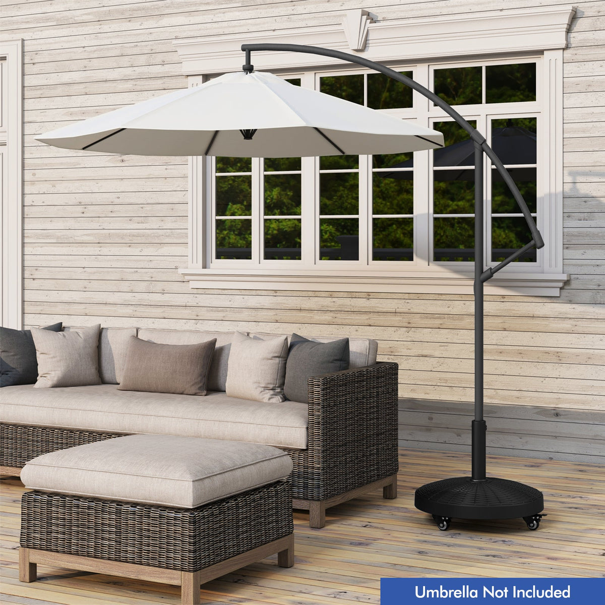 50# Patio Resin Umbrella Base Stand Heavy Duty with Wheels