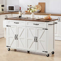 K&K Farmhouse Kitchen Island with Power Outlet