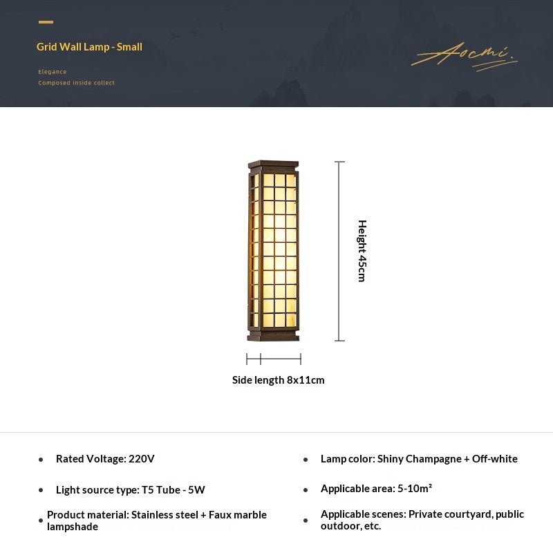 Cloud Stone Outdoor Light-Luxury New Chinese Zen-Style Waterproof Patio Lamp For Home