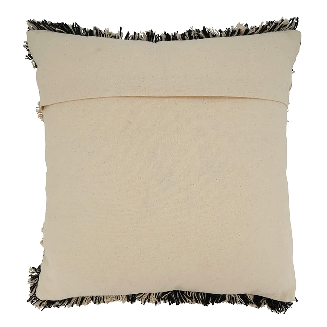 Embroidered Tufted Fringe Cotton Decorative Throw Pillow 20" W X 20" L