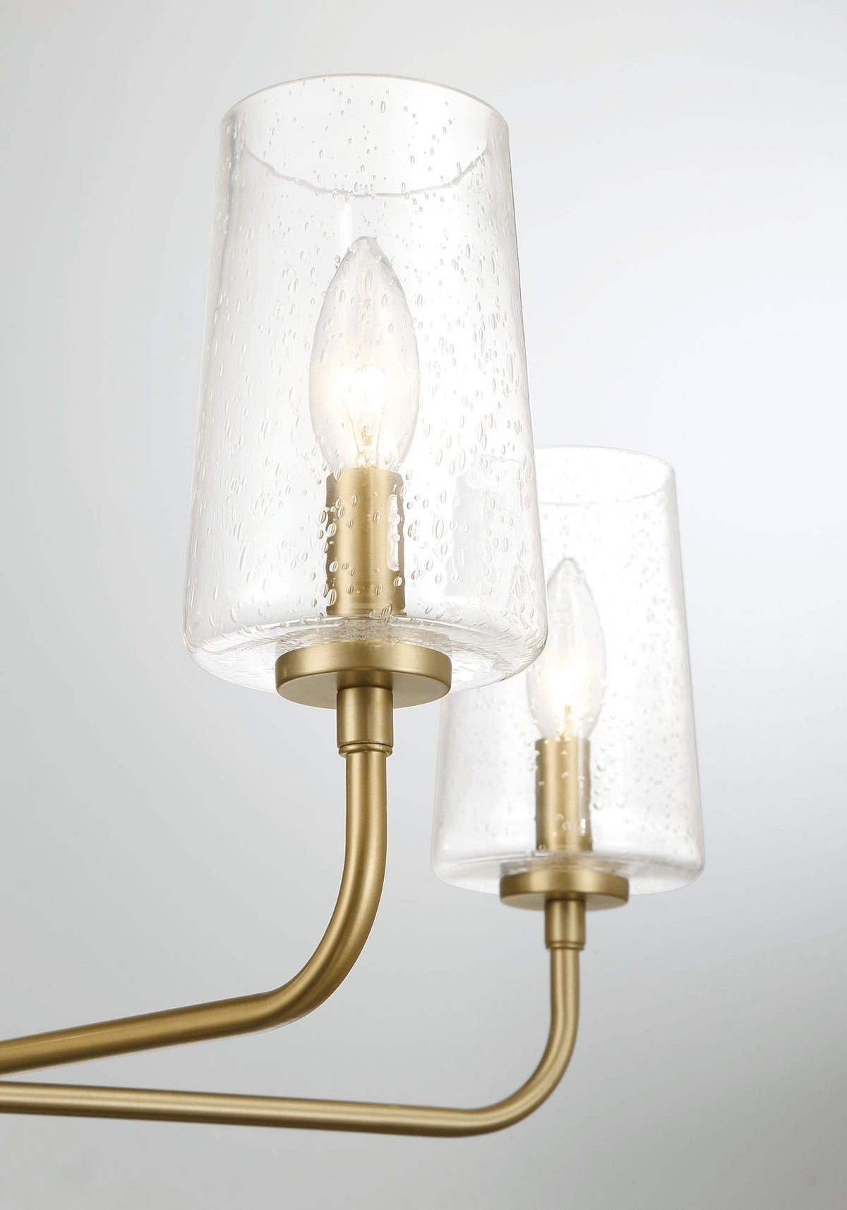 5 Lights Chandelier With Clear Seeded Satin - Antique Brass