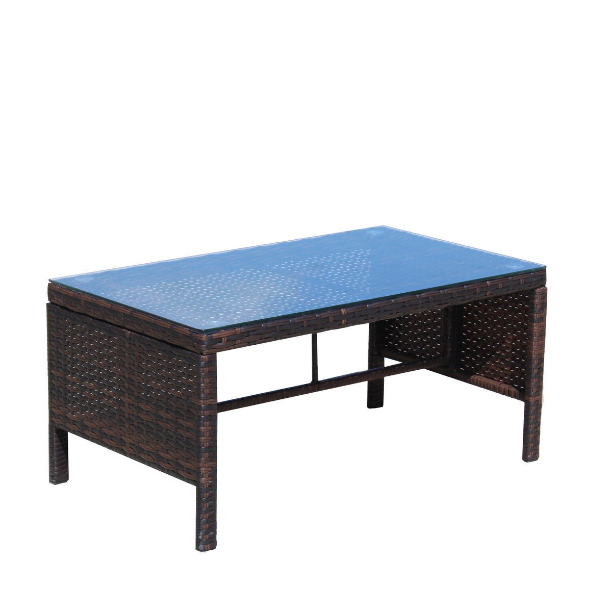 Patio 3-Piece Conversation Set with Wicker Rattan Sectional Sofa
