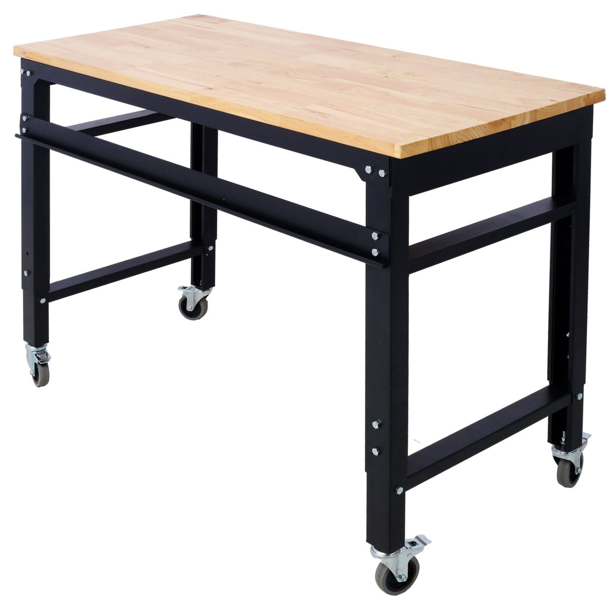 Wide Rolling Workbench For Garage, Adjustable Height