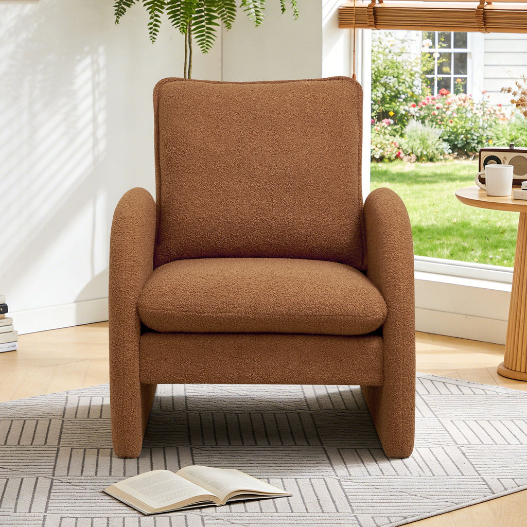 Modern Sherpa Upholstered Accent Chair