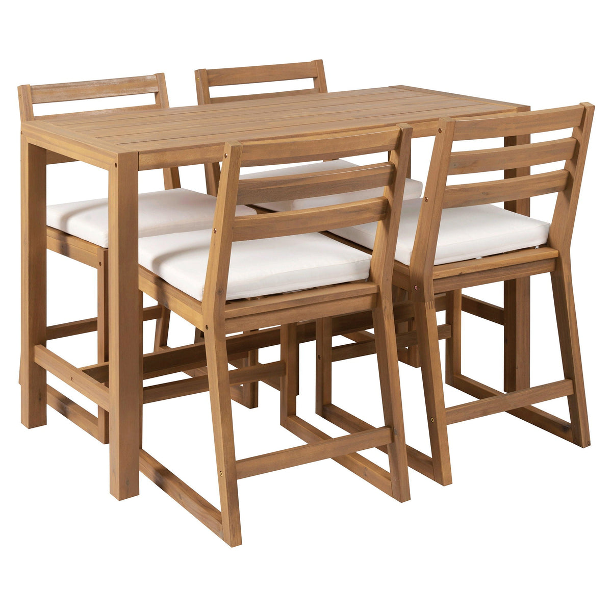 Patio Bar Set with Ergonomic Chairs - Light Brown or Dark Brown
