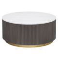 Round White Marble Top Coffee Table