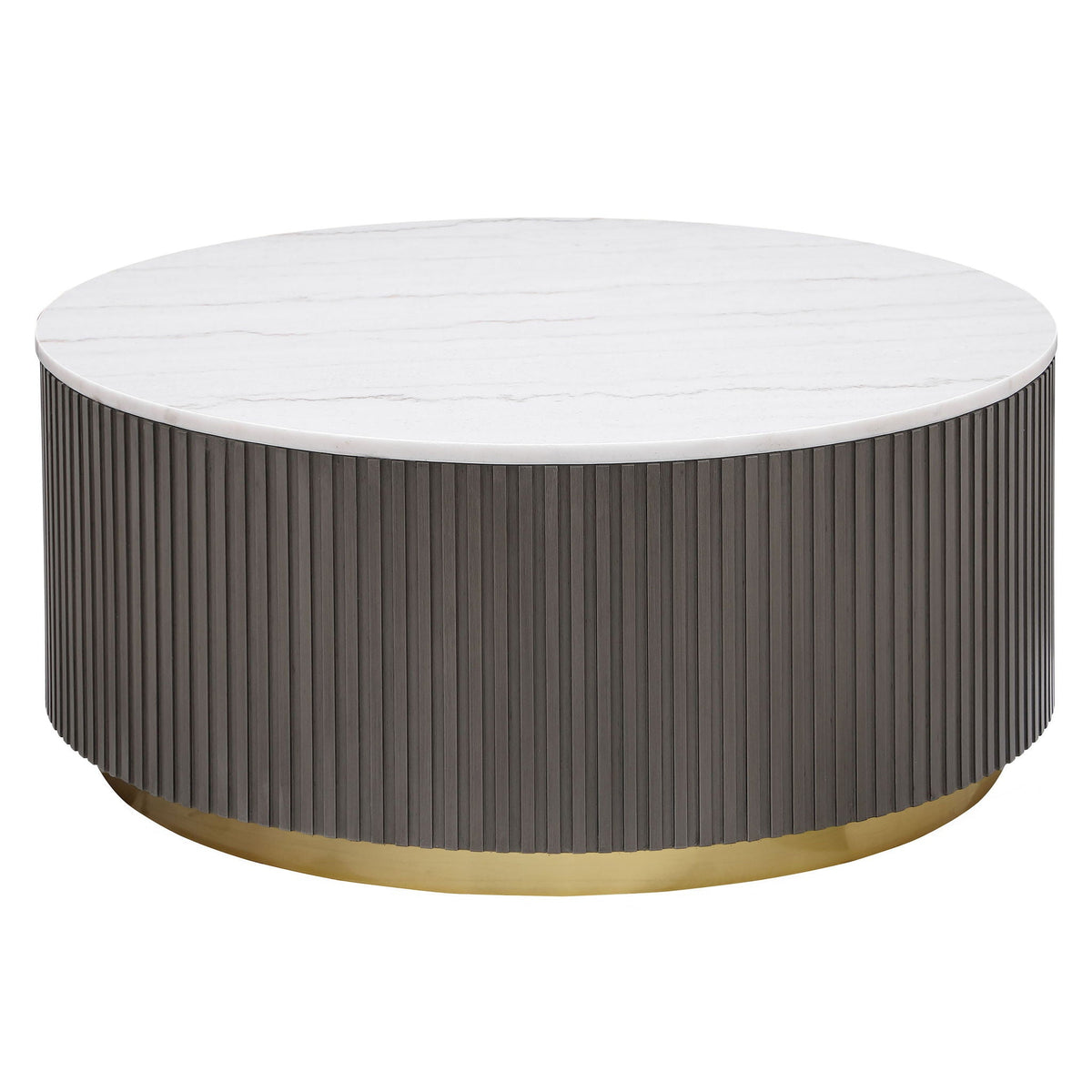 Round White Marble Top Coffee Table