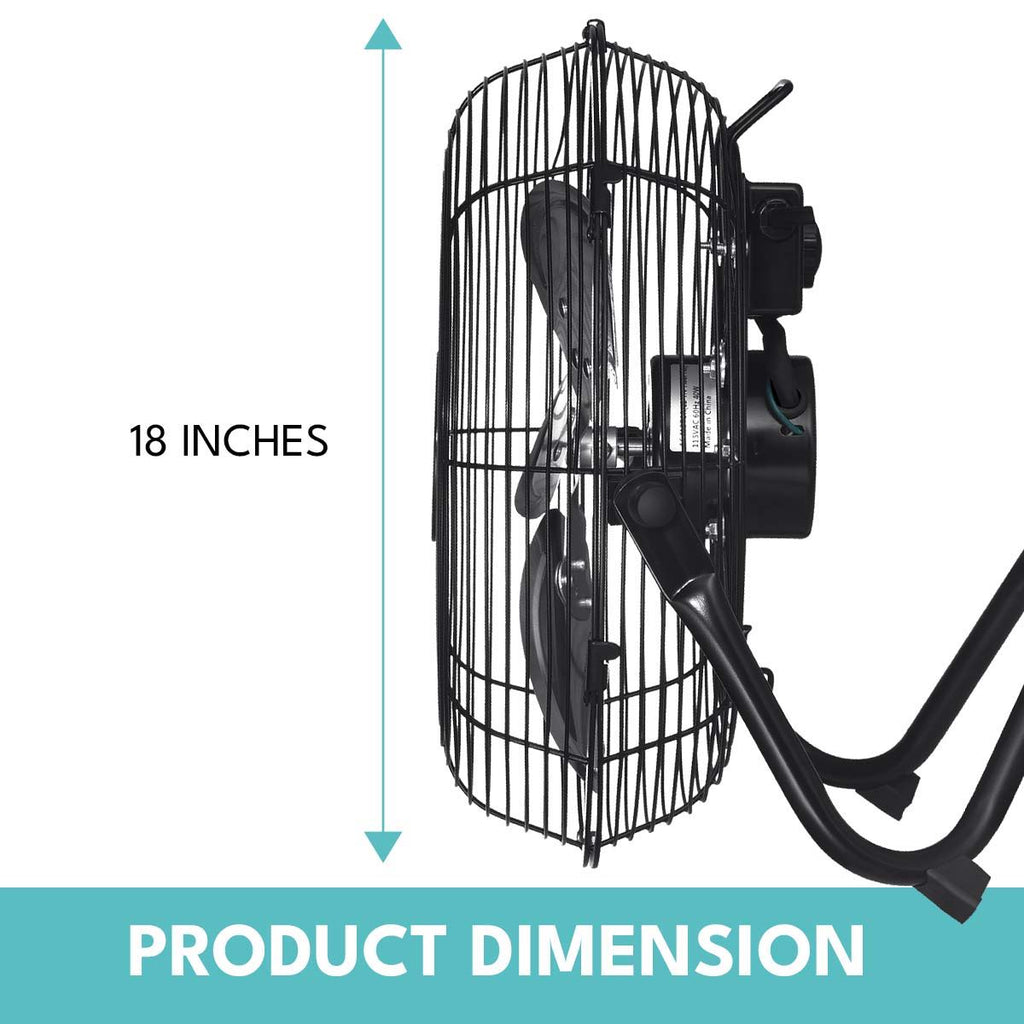 3 Speed High Velocity Heavy Duty Metal Floor Fan With Tilting Head