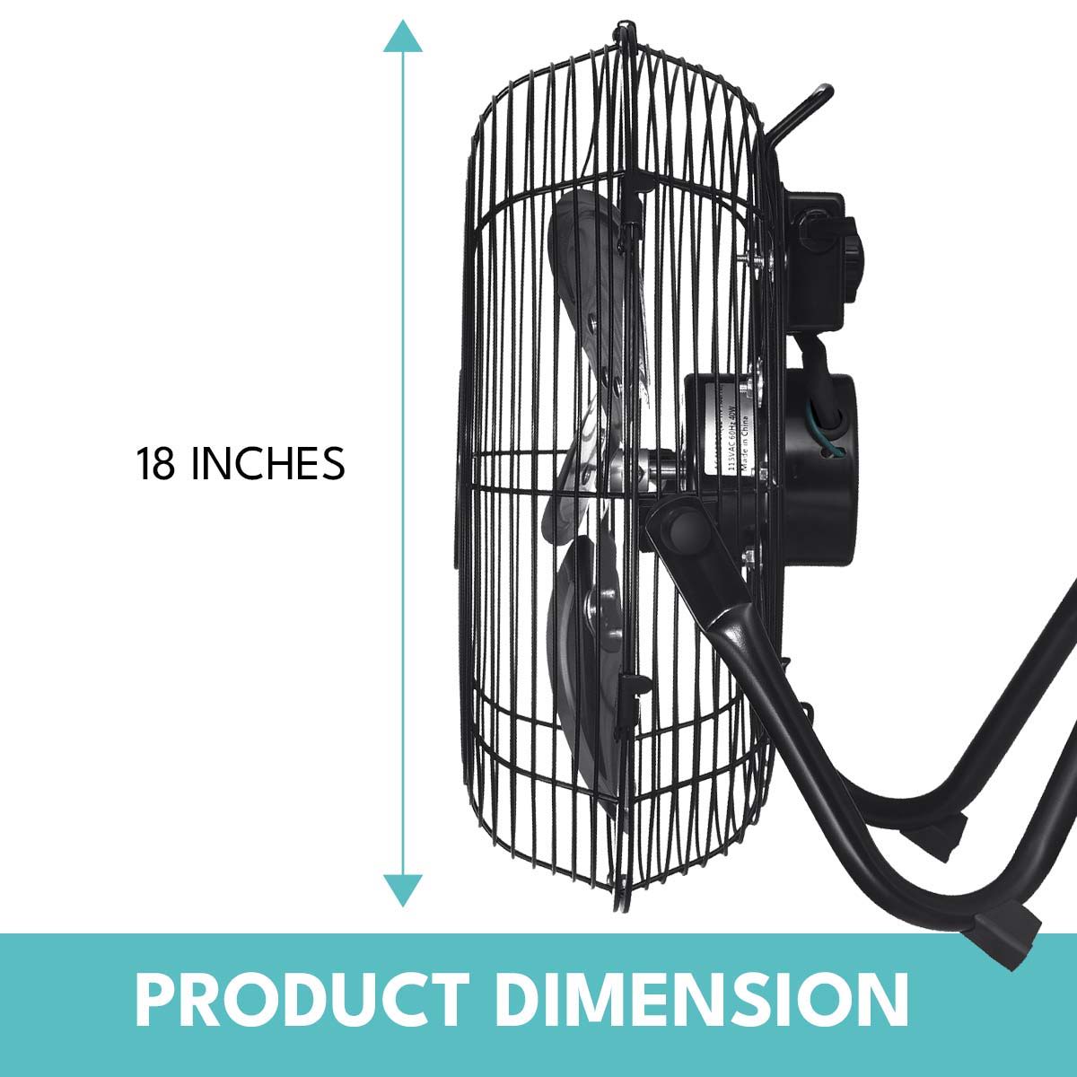 3 Speed High Velocity Heavy Duty Metal Floor Fan With Tilting Head