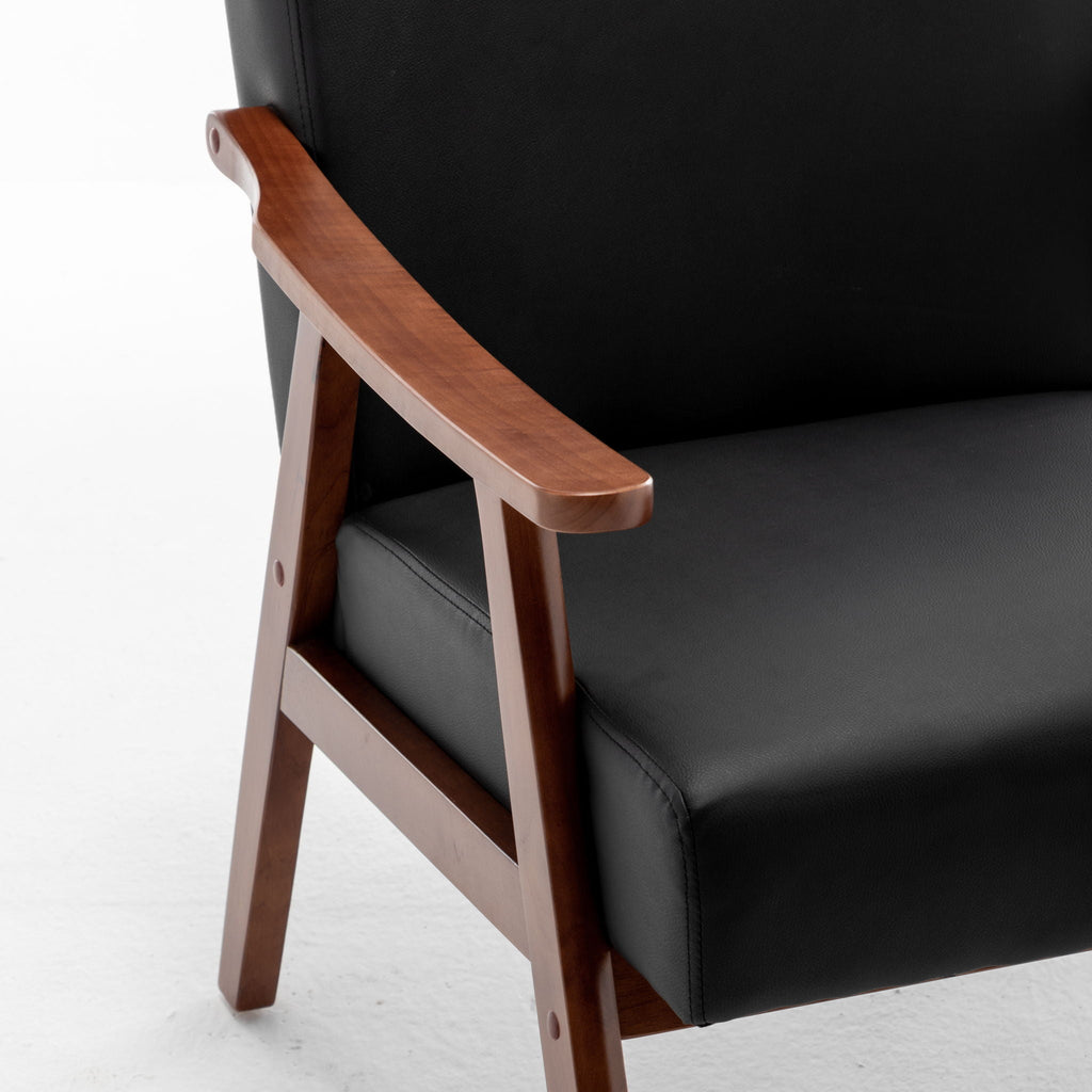 Mid Century Modern Accent Chair With Solid Wood Frame
