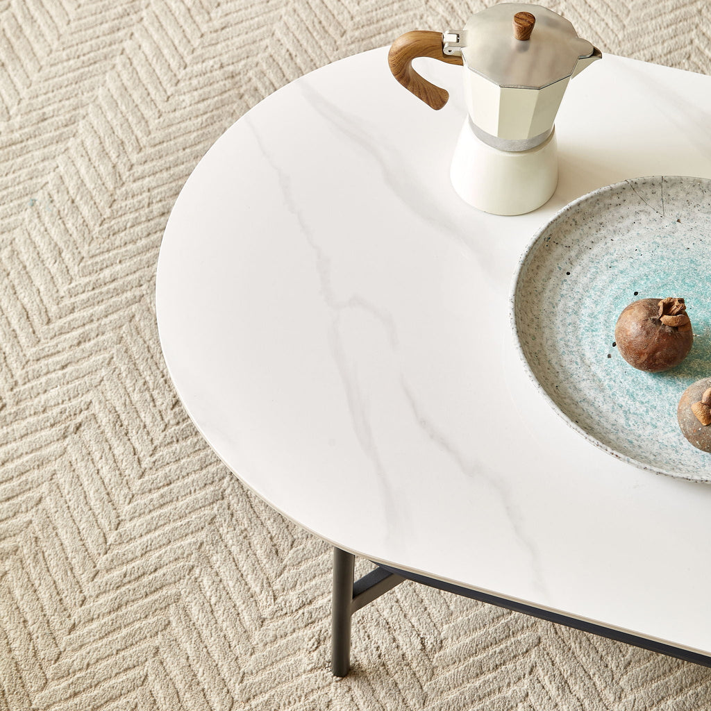 Contemporary Coffee Table Sintered Stone Surface With Ceramic Finish