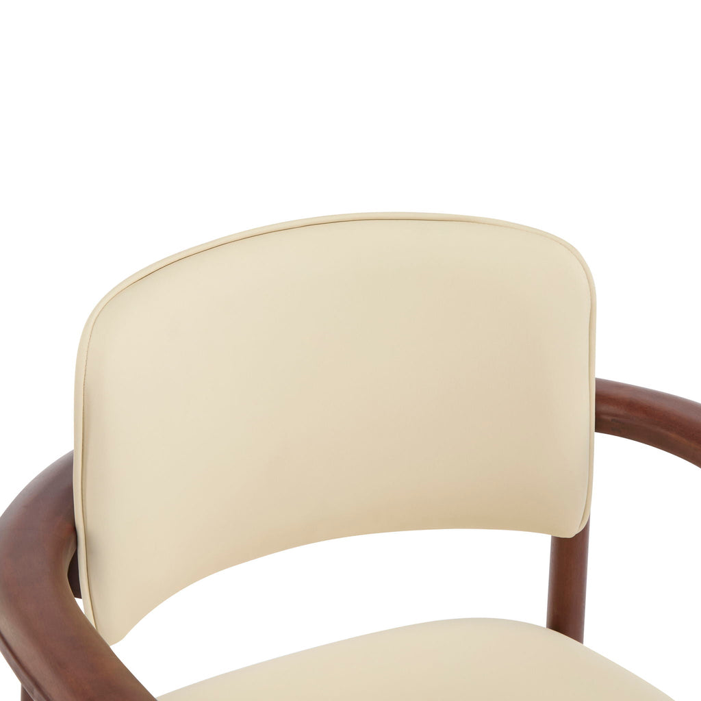 Dining Room Chairs, Set of 2 - Beige / Dark Walnut
