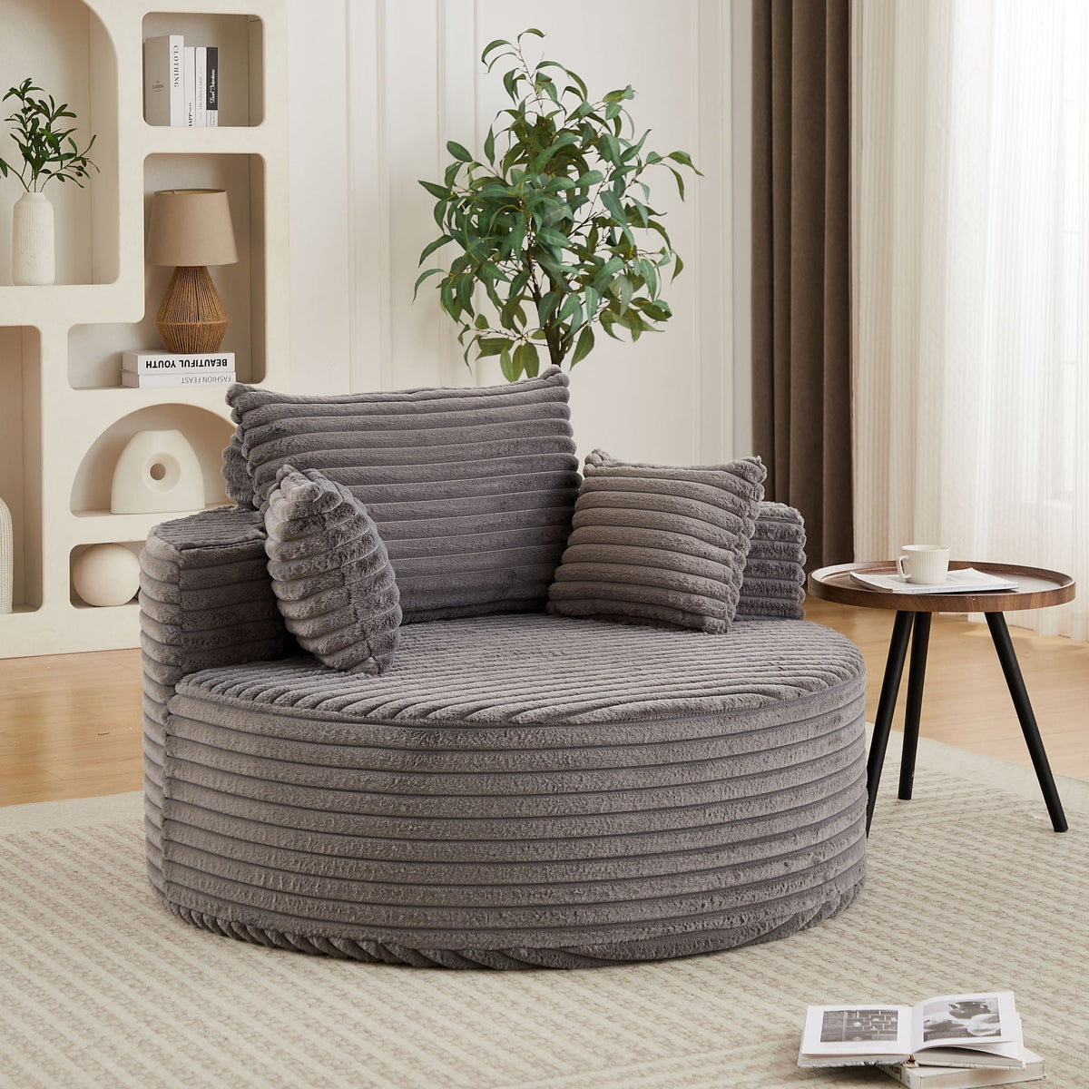 Modern Single Sofa With Backrest Pillow