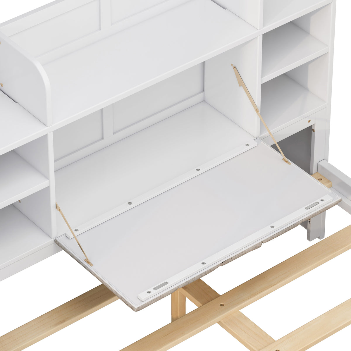 Multi-functional Full Size Bed Frame with 4 Under-bed Portable Storage Drawers