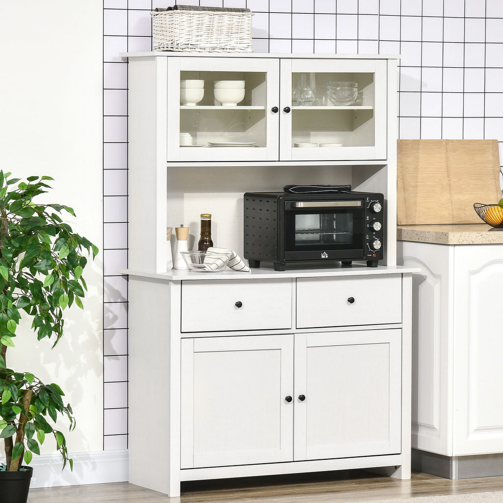 63.5" Kitchen Buffet With Pantry Storage Cabinet With 4 Shelves