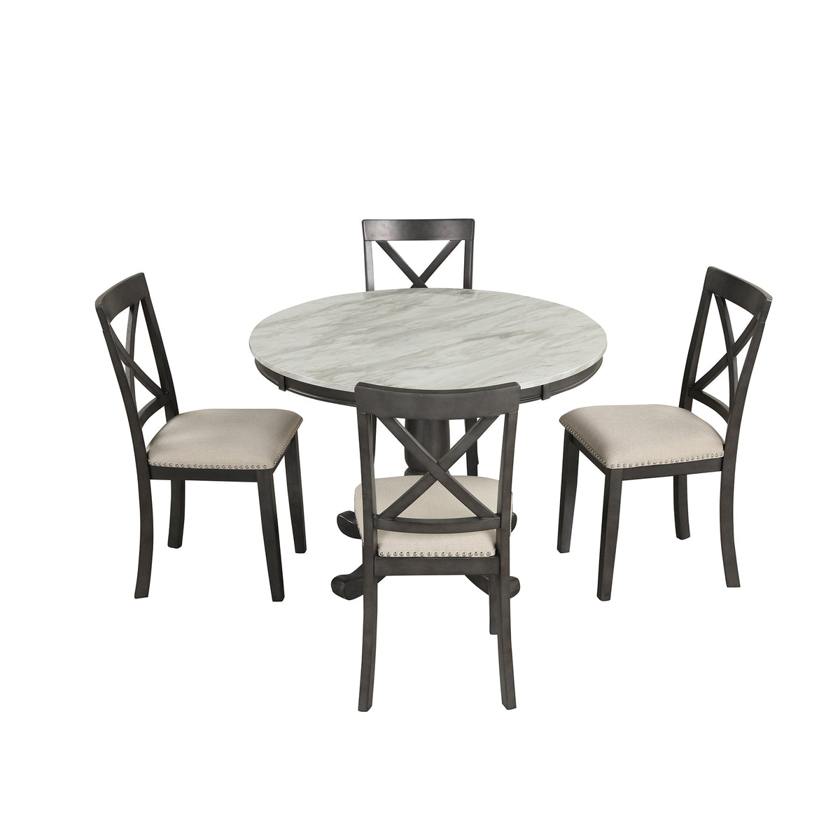 5 Pieces Dining Table and Chairs Set for 4